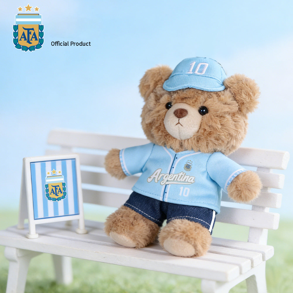 Argentina AFA Messi #10 Plush Teddy Bear Keychain